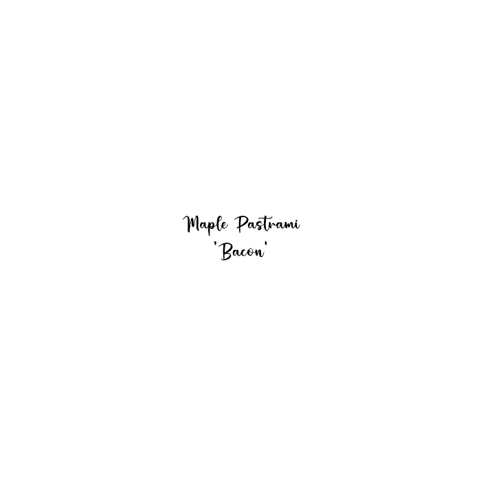 Maple Pastrami Bacon flavor label